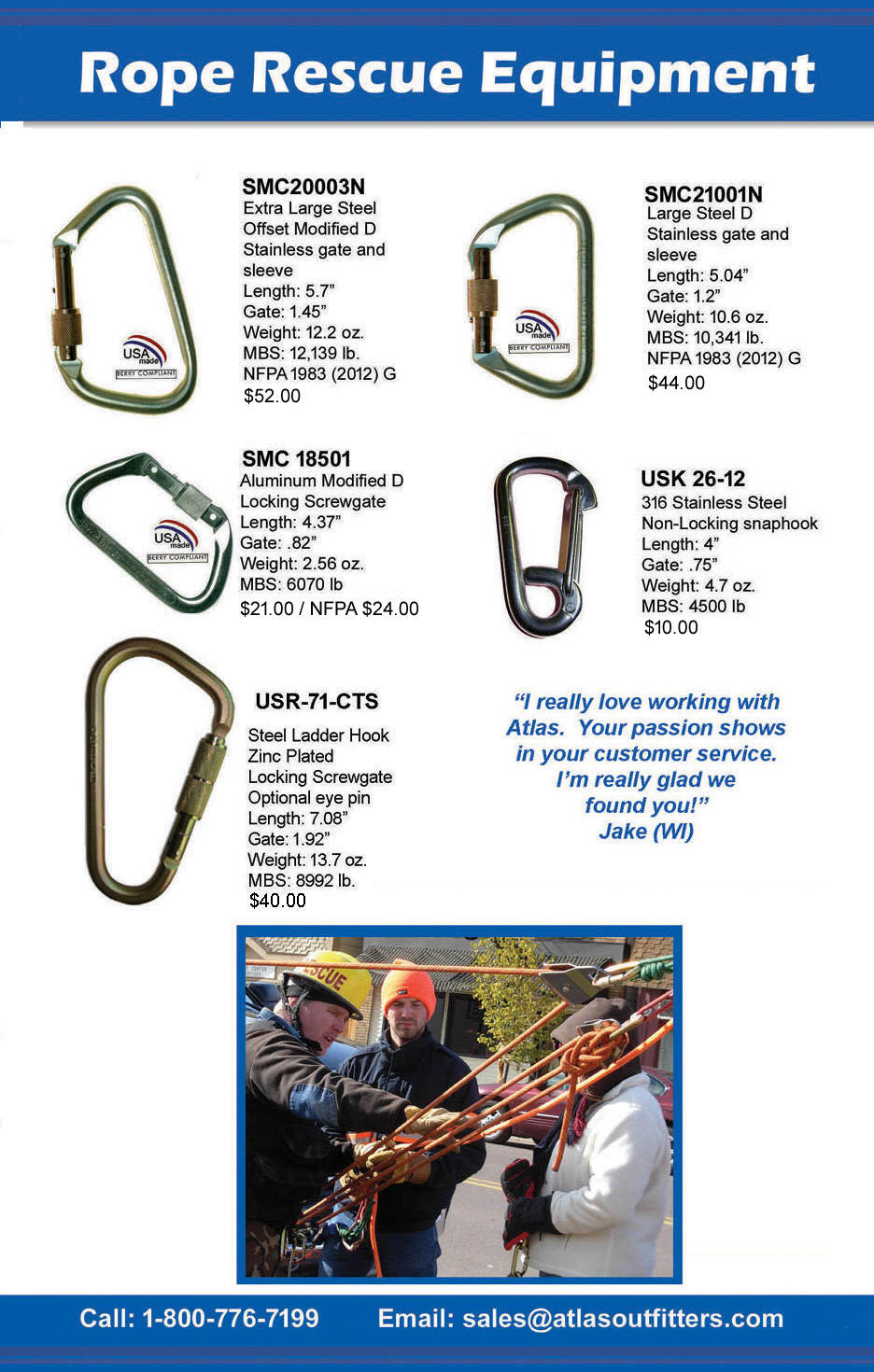 Carabiners for rope rescue