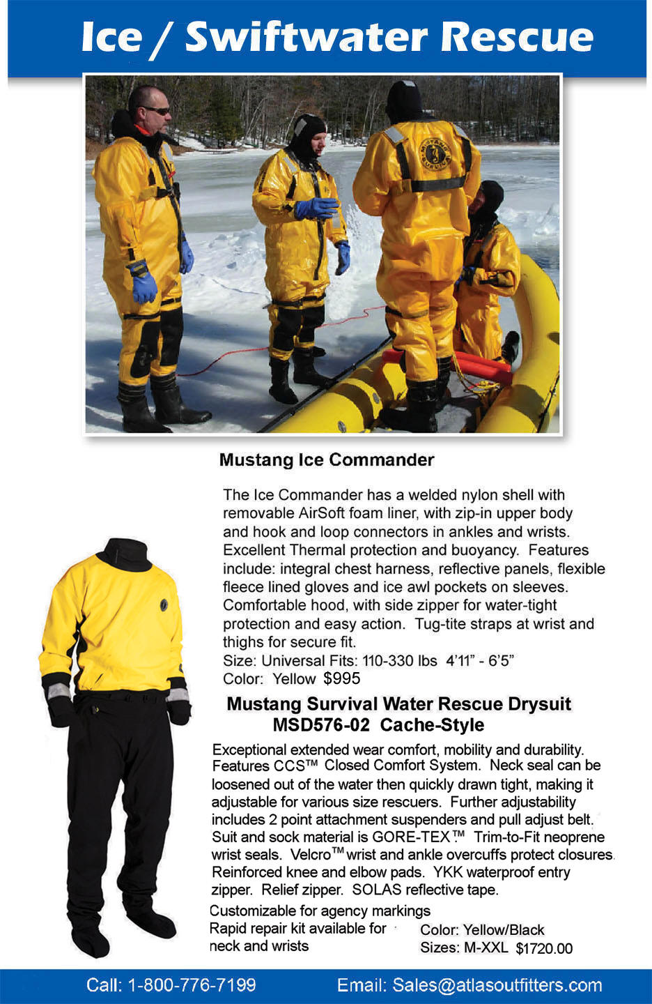 Mustang Survival Ice Commander, Mustang Survival Water rescue drysuit