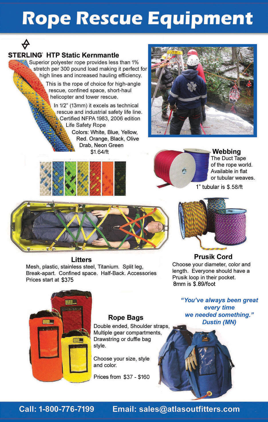 Certified Rescue Rope and accessories