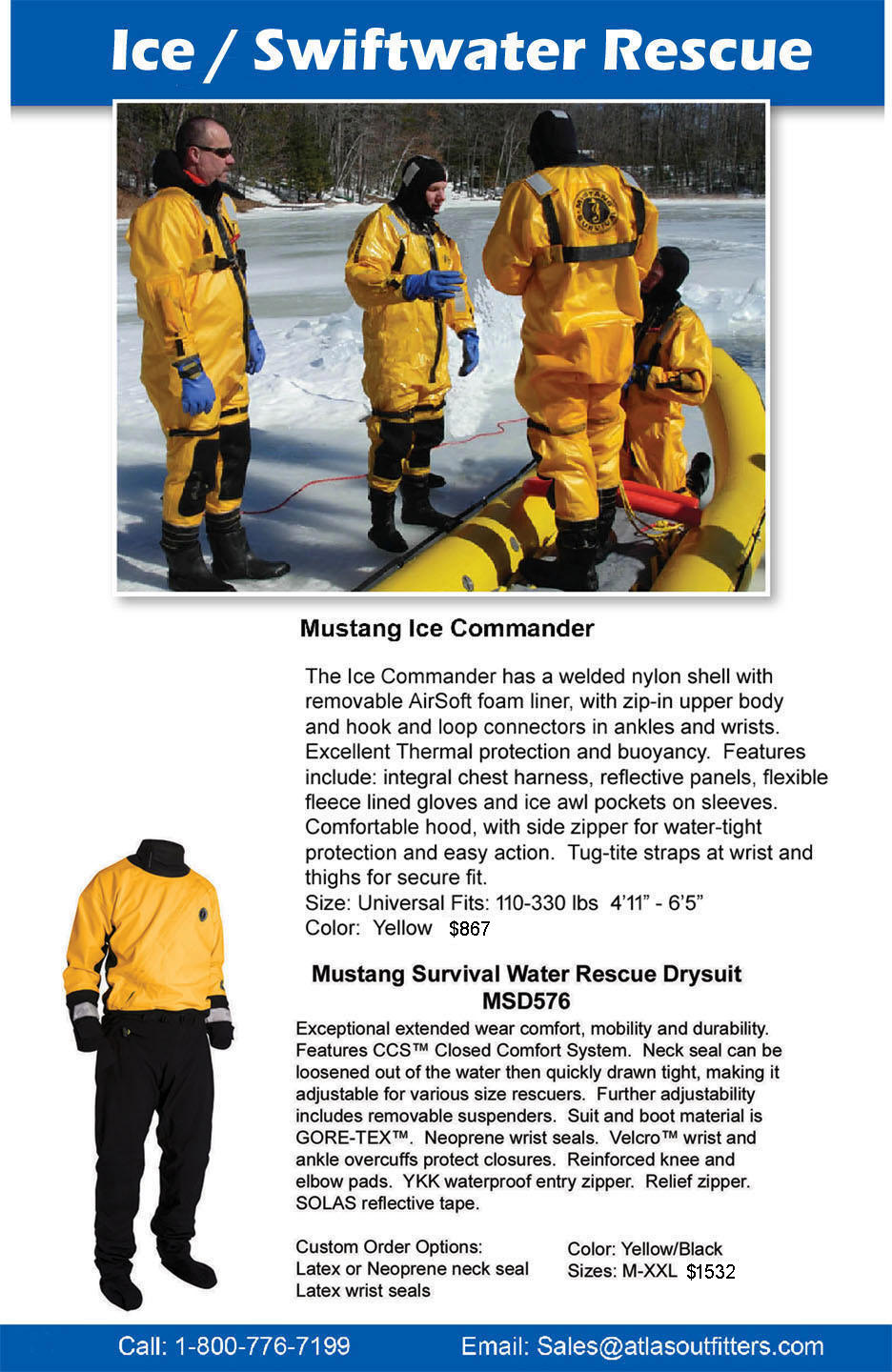 Mustang Survival IC9001-03 Ice Commander and Mustang Survival dry suit